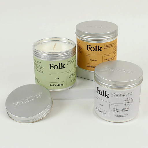 Folk Tin Candle
