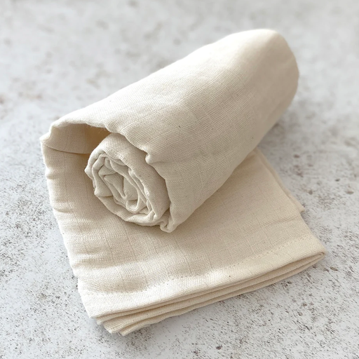 Organic Cotton Muslin Cloths - Natural - Pack of 3